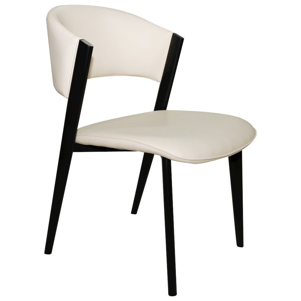 Aspen Collection Modern Dining Chair Black Frame in White. Picture 2