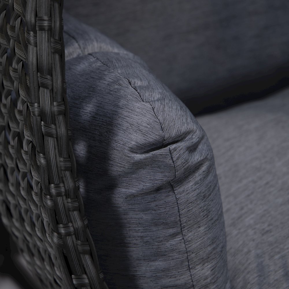 Mendoza Charcoal Wicker Hanging 2 person Egg Swing Chair. Picture 5