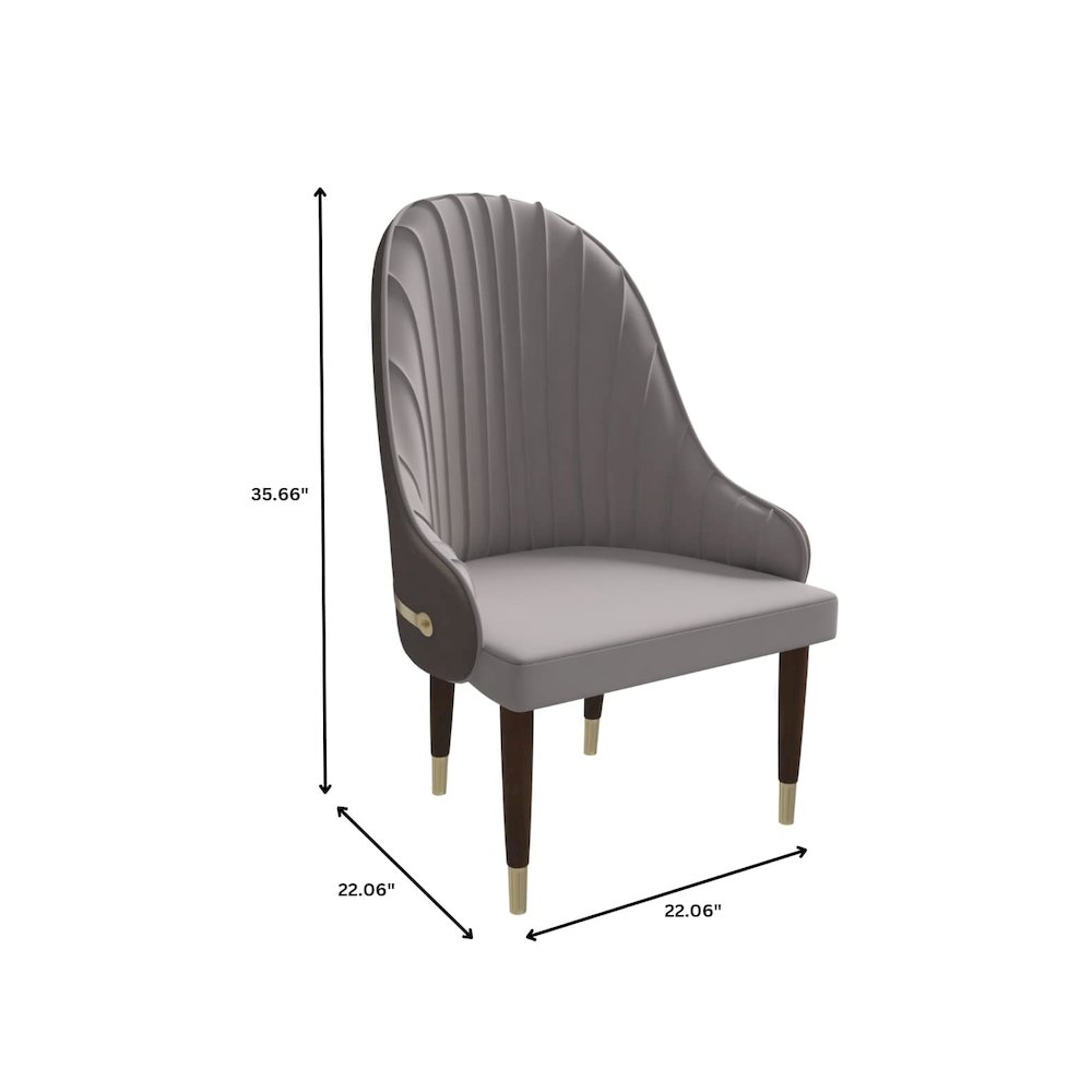 Elara Collection Wooden Dining Chair in Two-Tone Toupe Set of 4. Picture 1