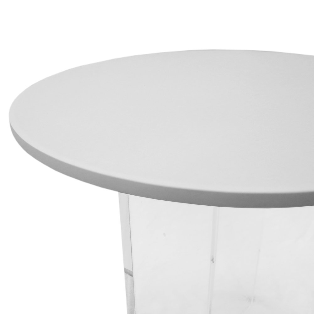 Valore Collection 20" Acrylic Side Table With White Top. Picture 3
