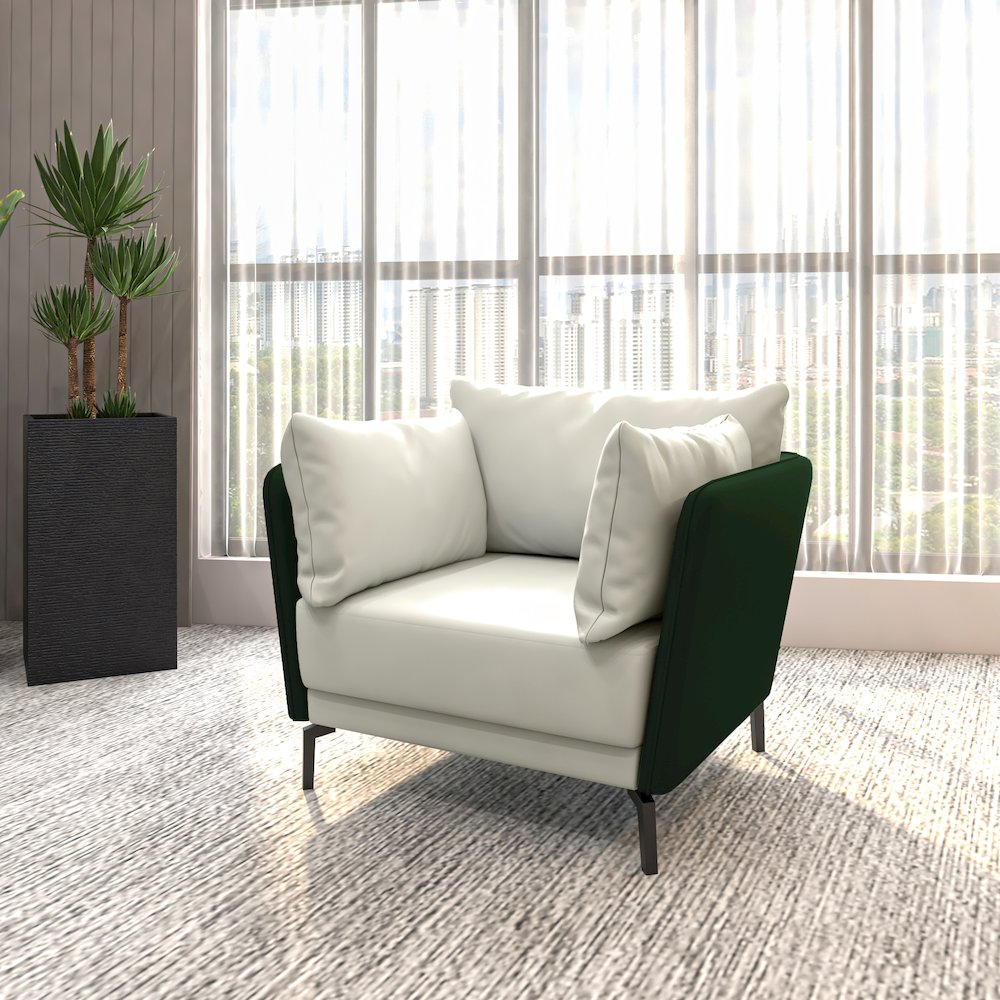 Luxify Collection Single Seater Sofa in Green. Picture 9