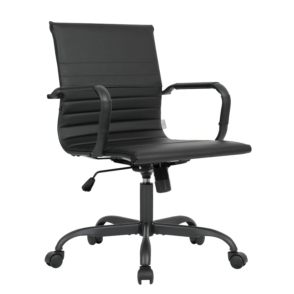 Harris Leather Home Office Chair With Black Frame in Black. Picture 14
