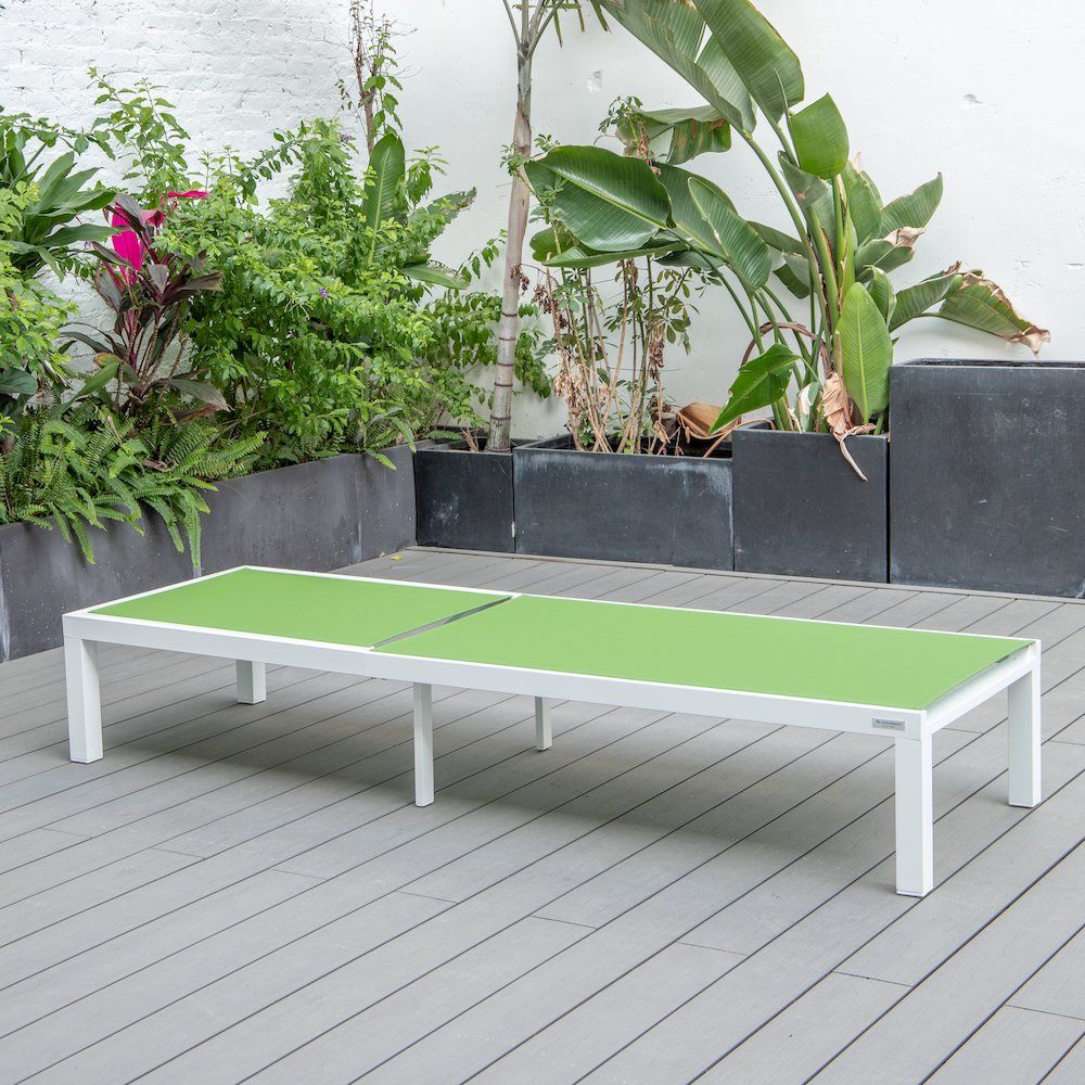 Marlin Patio Chaise Lounge Chair With White Aluminum Frame. Picture 5