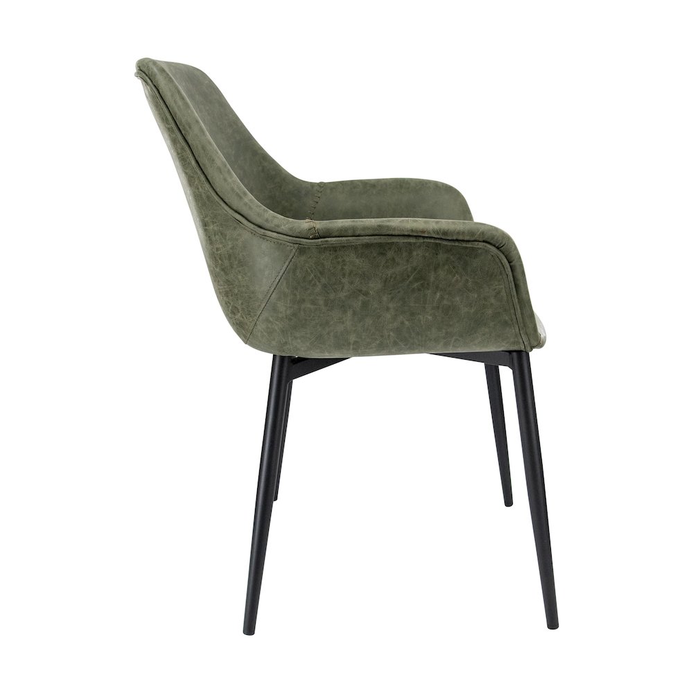 Markley Modern Leather Dining Arm Chair With Metal Legs Set of 4. Picture 10
