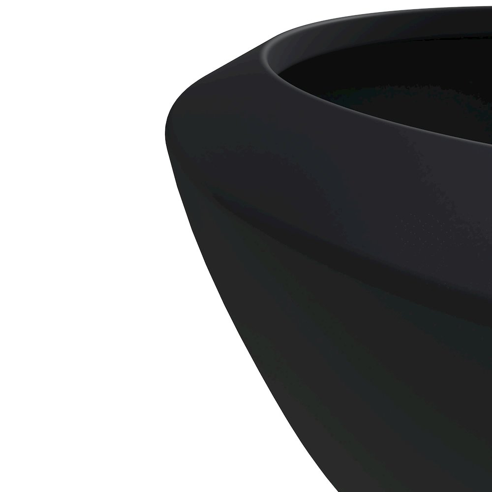 Vessel Series Poly Stone Planter in Black 22" Dia 15" high. Picture 4