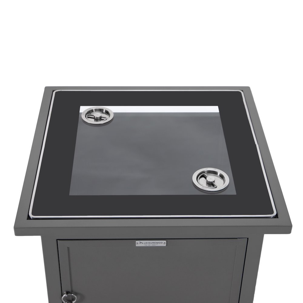 Walbrooke Patio Square Fire Pit and Tank Holder in Grey. Picture 16