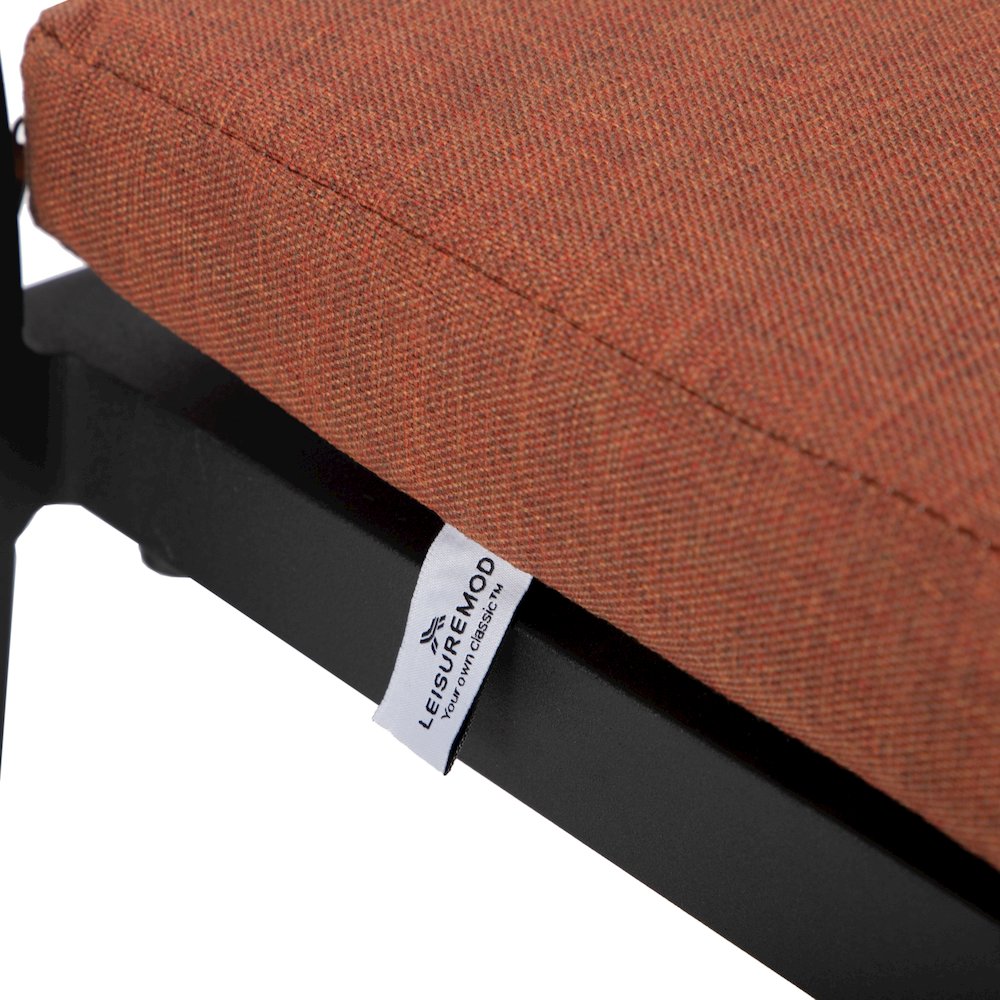 Chelsea Collection Modern Aluminum Outdoor Chair in black with Orange Cushions. Picture 19