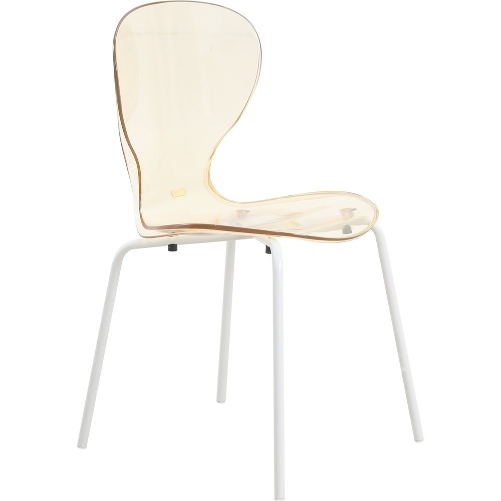 Modern Oyster Transparent Side Chair in White Base. Picture 2