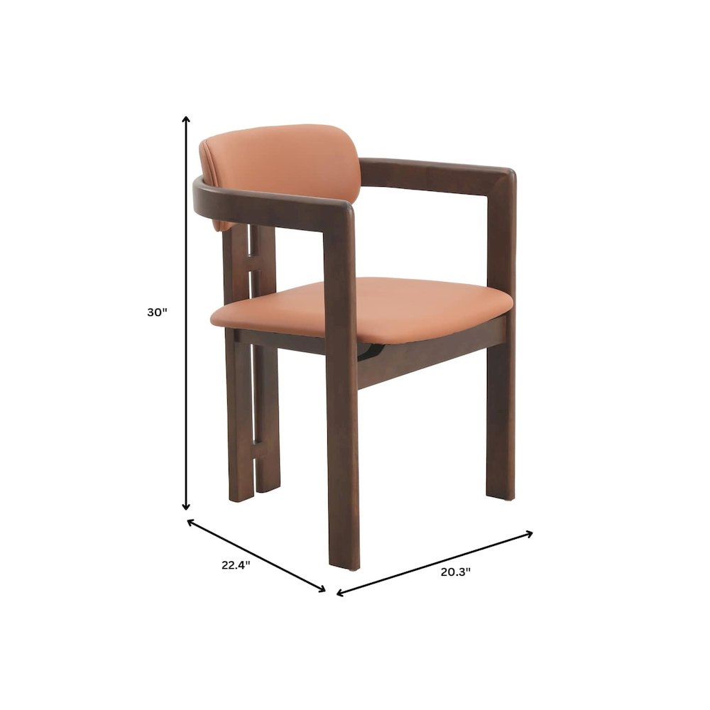 Velo Series Modern Dining Chair in Black Walnut Wood with Dark Brown Seat. Picture 7