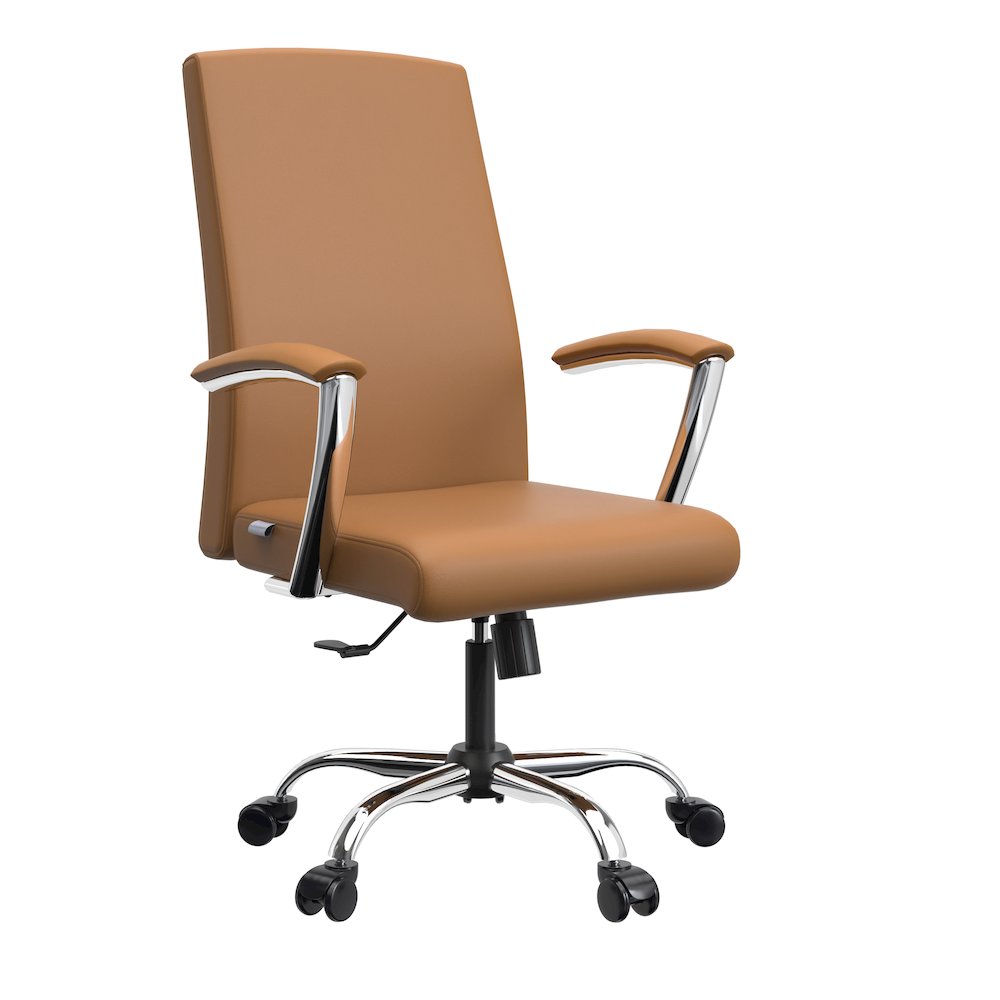 Evander Series Office Chair in Acorn Brown Leather. Picture 6