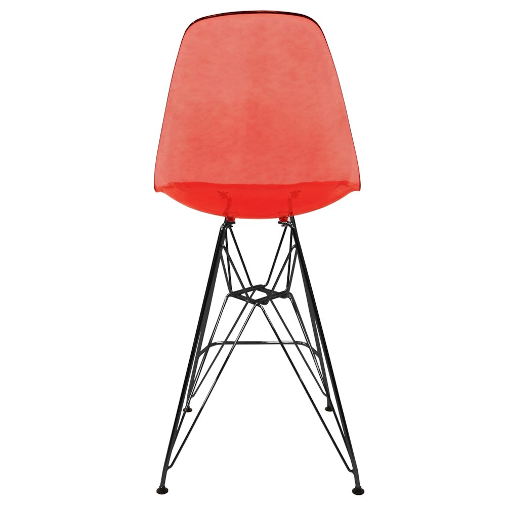 Modern Acrylic Bar stool Cresco Collection Black Base with Trans Red seat. Picture 28