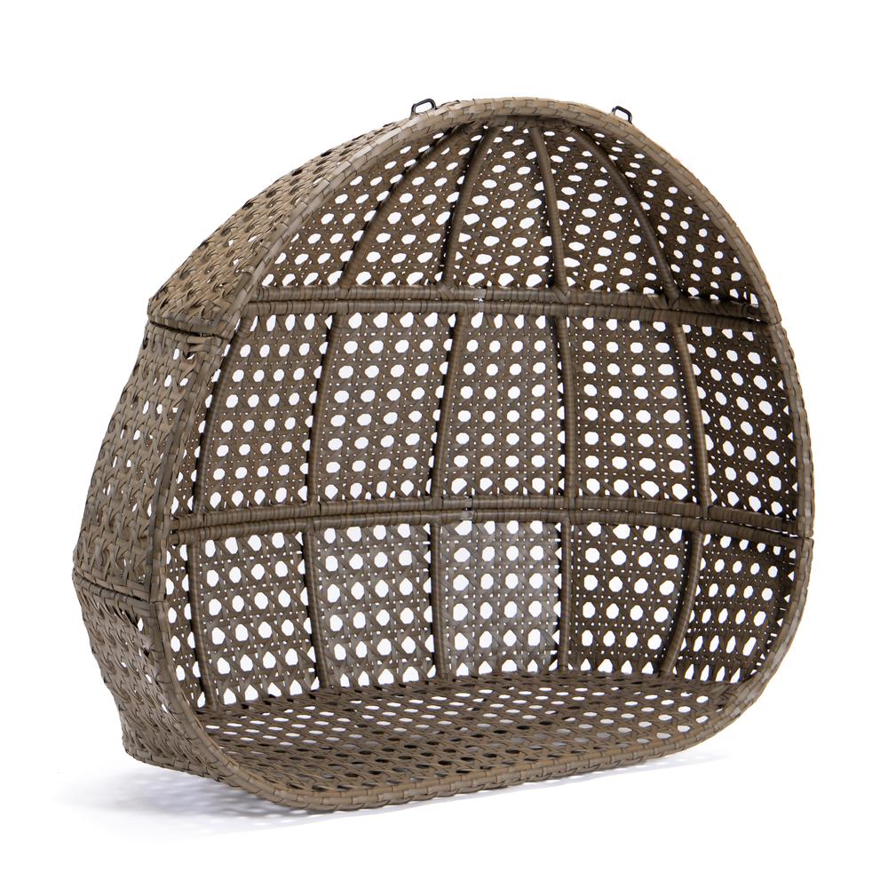 LeisureMod Wicker Hanging Double Egg Swing Chair  EKDBG-57BU. Picture 11