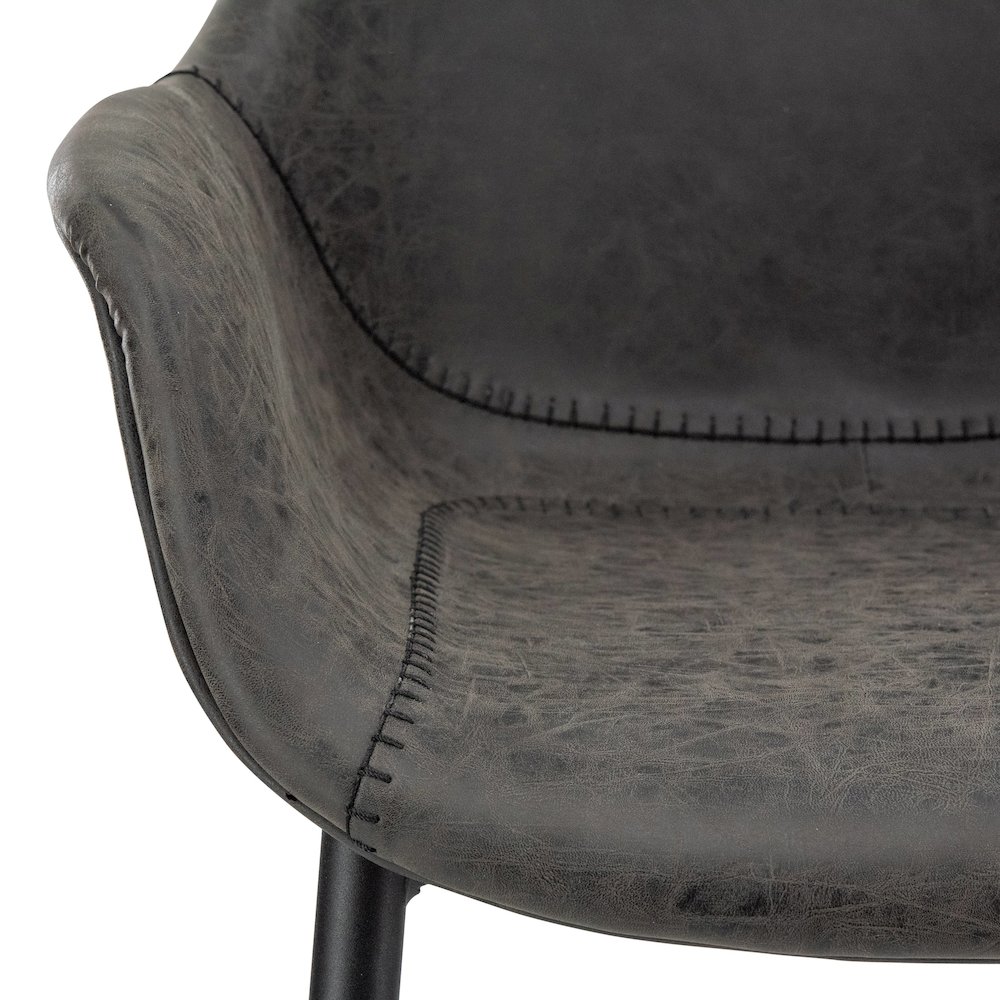 Markley Modern Leather Dining Arm Chair With Metal Legs Set of 4. Picture 13