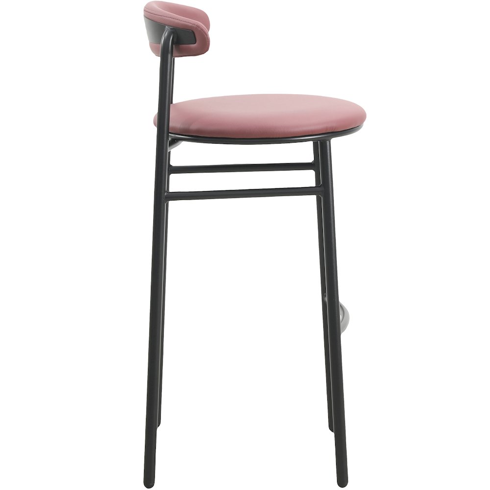 Lume Collection Modern Bar Stool in Burgundy. Picture 2