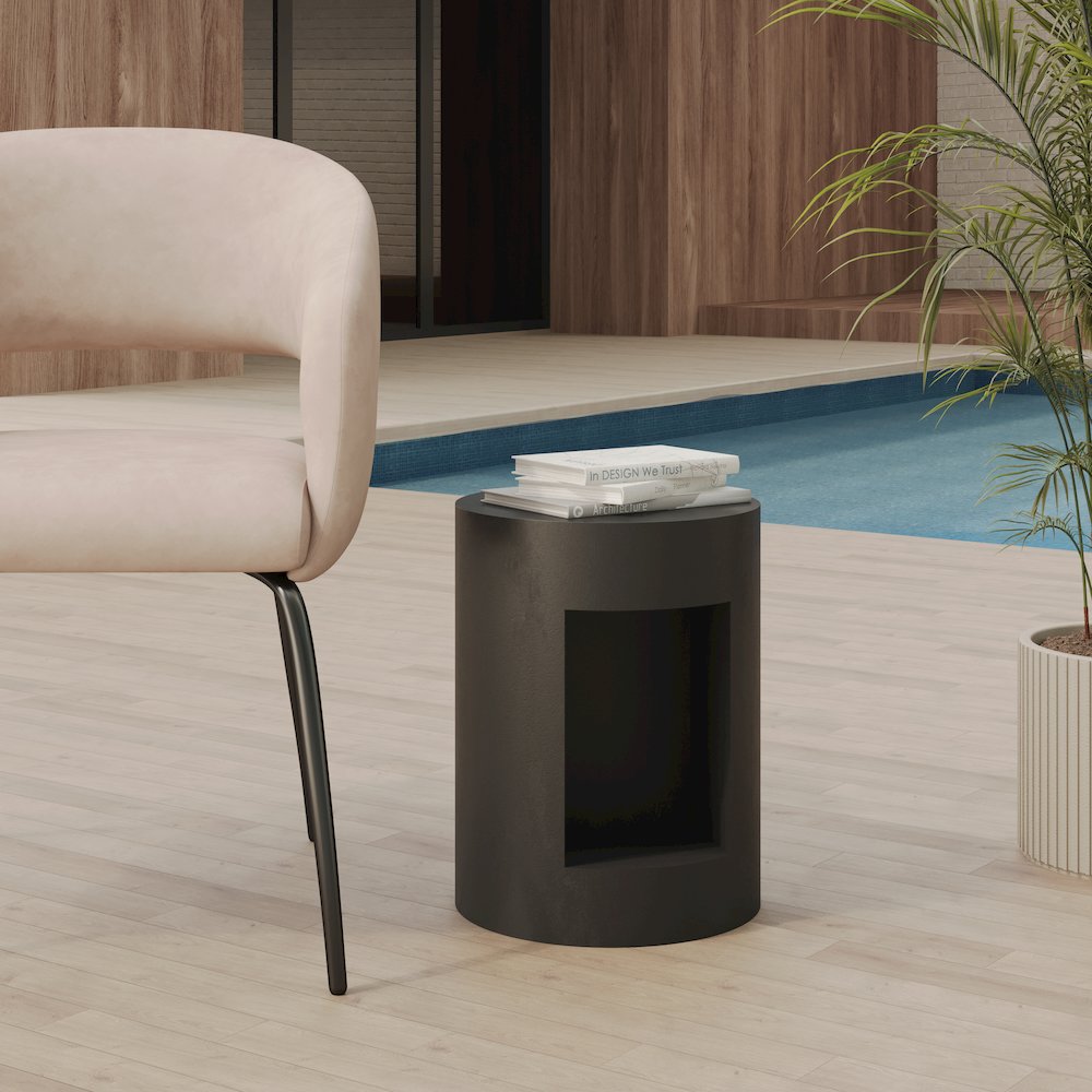 Modern Side End Table Nook Series In Black. Picture 5