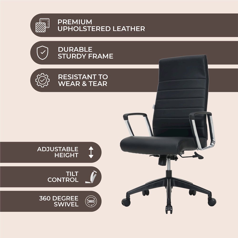 Hilton Modern High-Back Leather Office Chair. Picture 42
