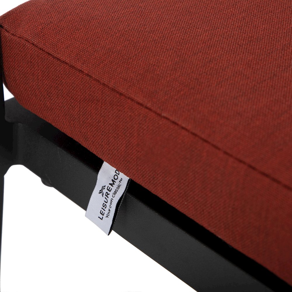 Chelsea Collection Modern Aluminum Outdoor Chair in black with Cherry Cushions. Picture 17