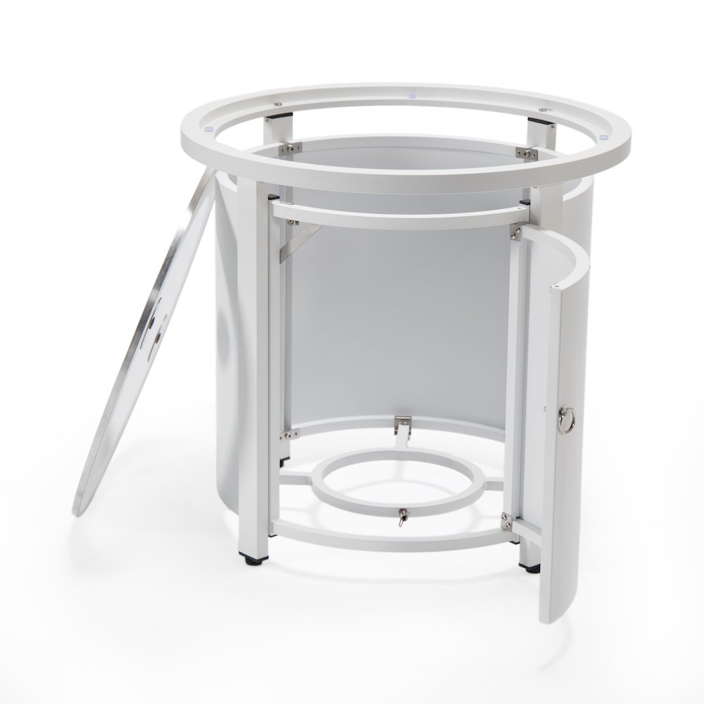 Walbrooke White Patio Round Tank Holder in White. Picture 4