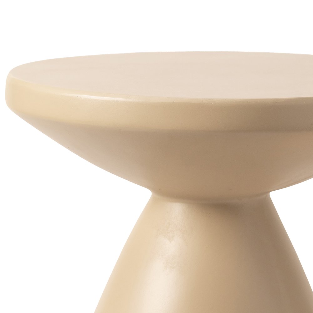 Dune Collection Fiberglass Outdoor Side Table in Beige. Picture 12