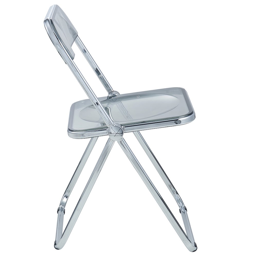 Lawrence Acrylic Folding Chair With Metal Frame, Set of 2. Picture 11