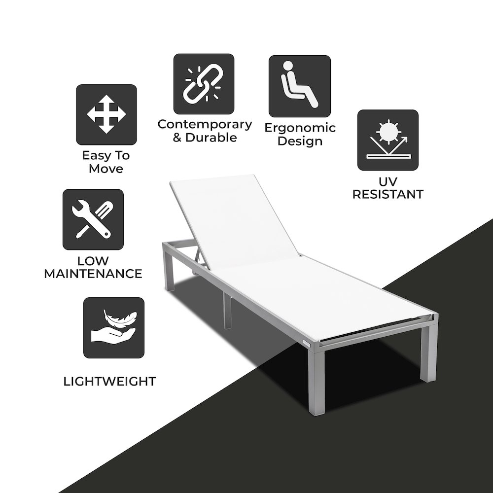 Marlin Patio Chaise Lounge Chair With Grey Aluminum Frame. Picture 8