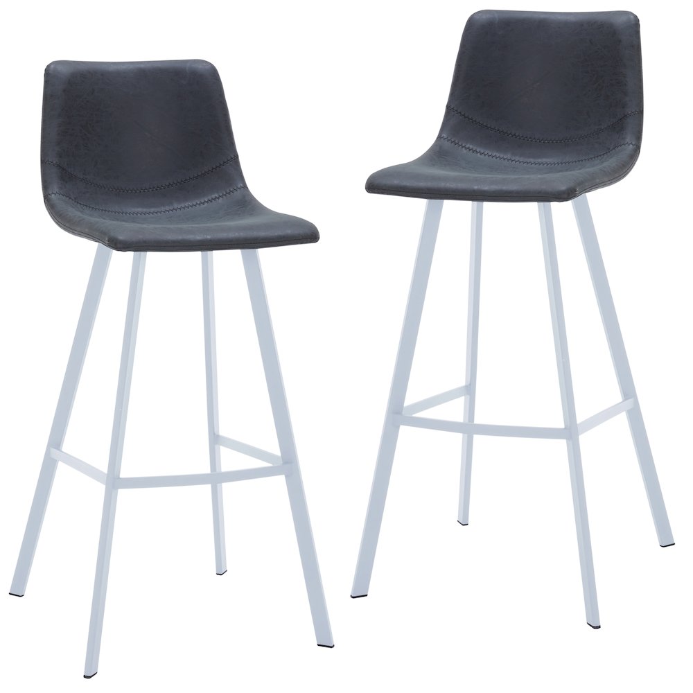 Elland - Bar stool -Charcoal Black- White Base Set of 2. Picture 9