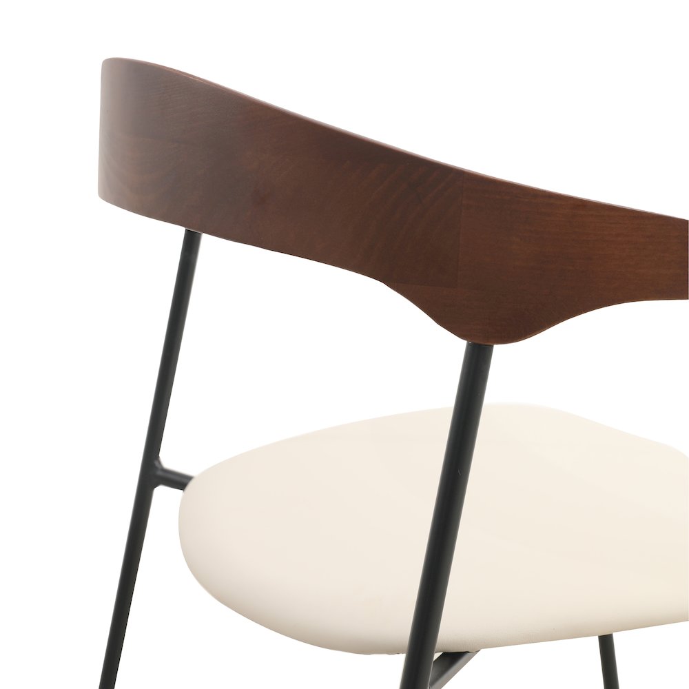Lyra Collection Modern Chair in Walnut Color back and Taupe Seat. Picture 15