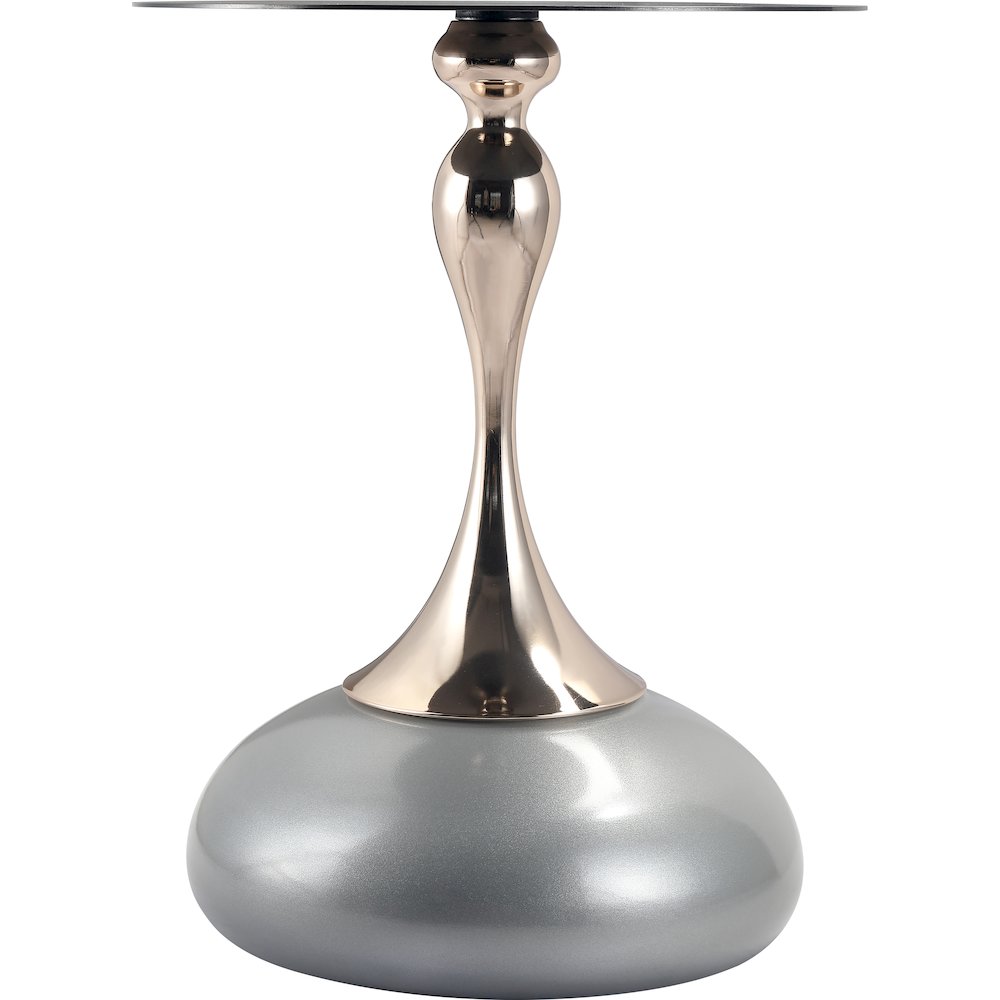 Savoy Collection Modern End Table In Silver. Picture 11