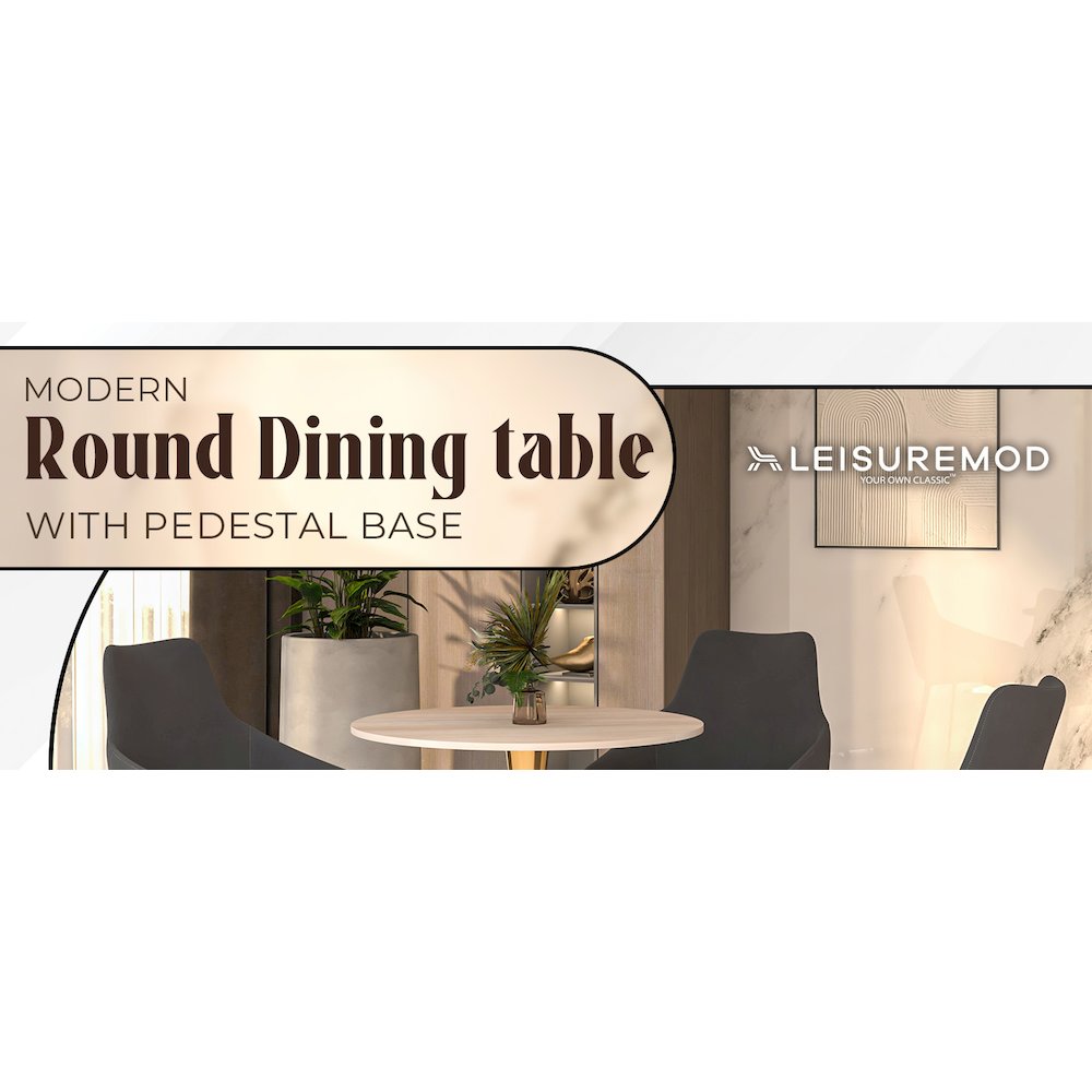 Bristol 27" round dining table Gold base with marbled MDF top. Picture 9