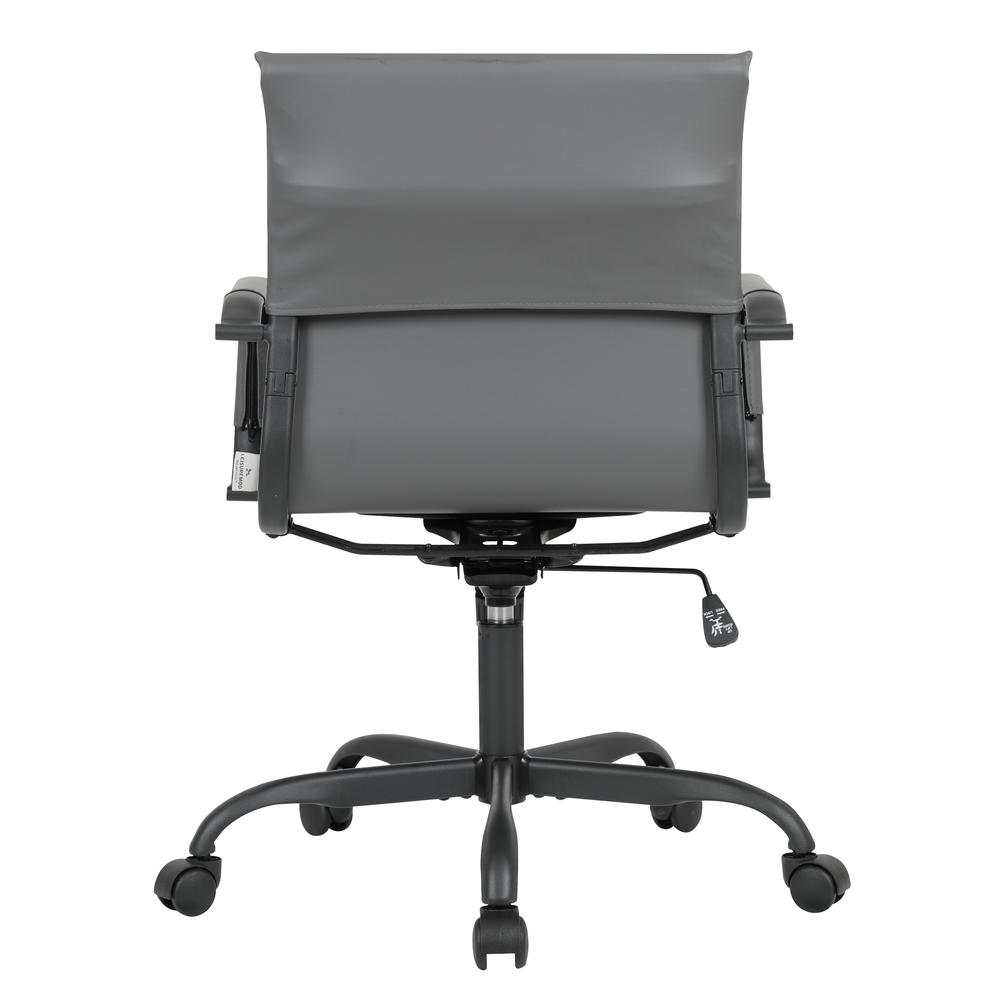 Leather Home Office Chair in Grey With Black Frame. Picture 5