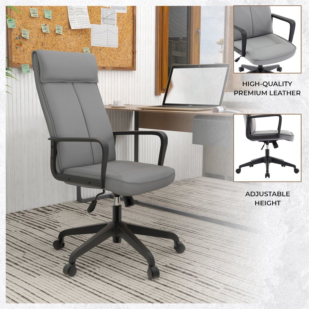 Aiaria Collection Modern Office Chair In Grey. Picture 5