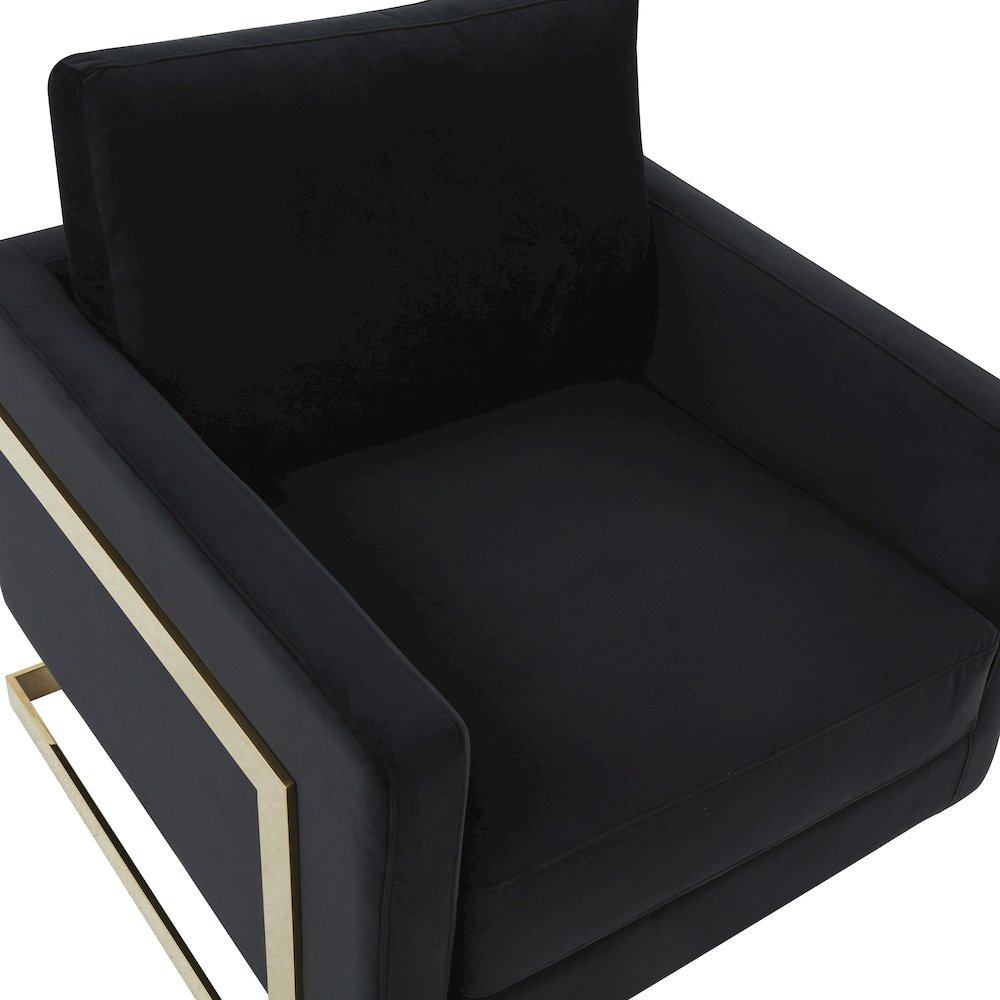 Lincoln Velvet Accent Armchair With Gold Frame. Picture 6