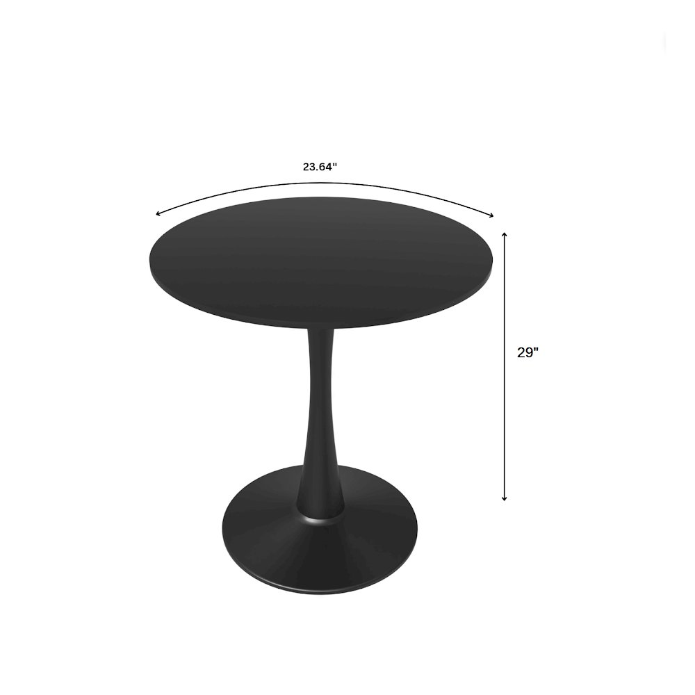 Leisyremod Bristol 24" Round Dining Table Black base with Black top. Picture 18