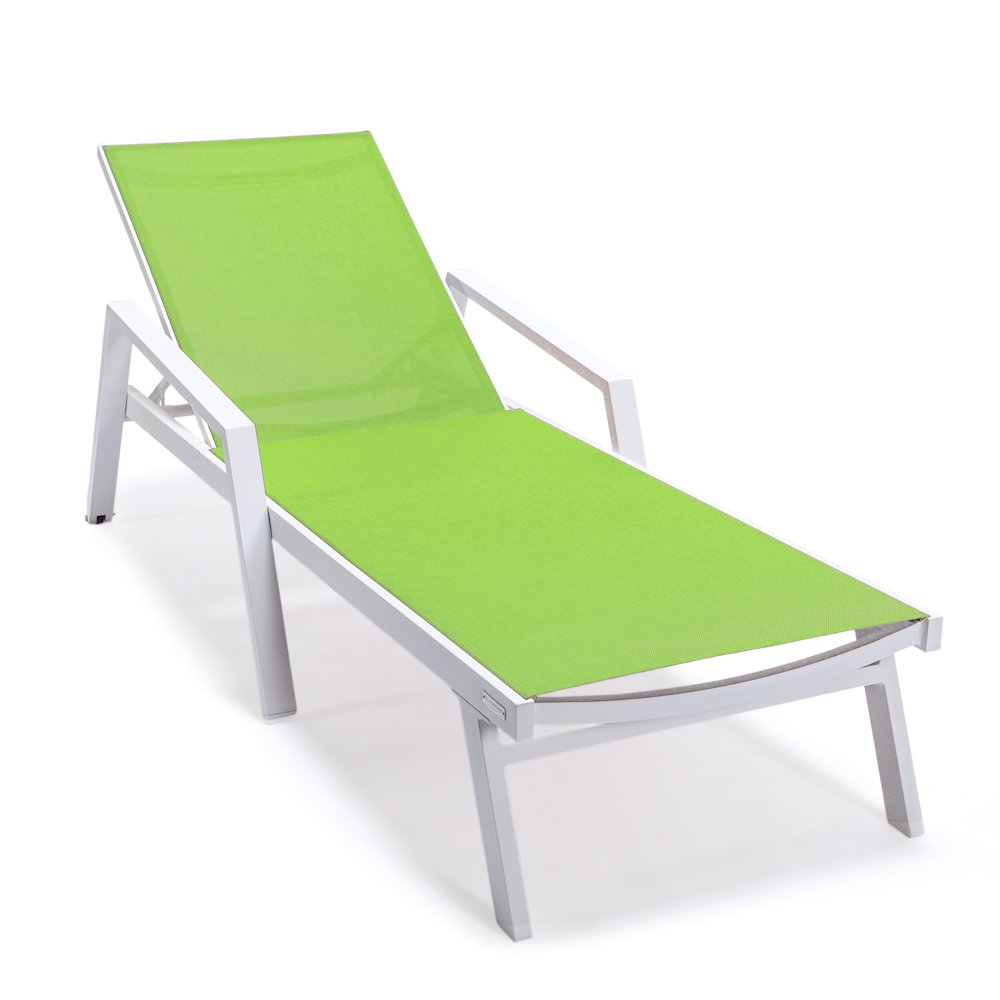 Marlin Patio Chaise Lounge Chair in Green. Picture 4