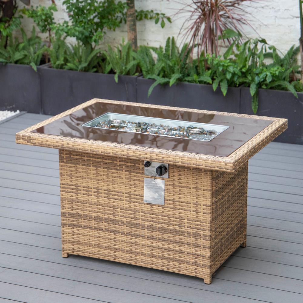 Mace Wicker Patio Modern Propane Fire Pit Table. Picture 14