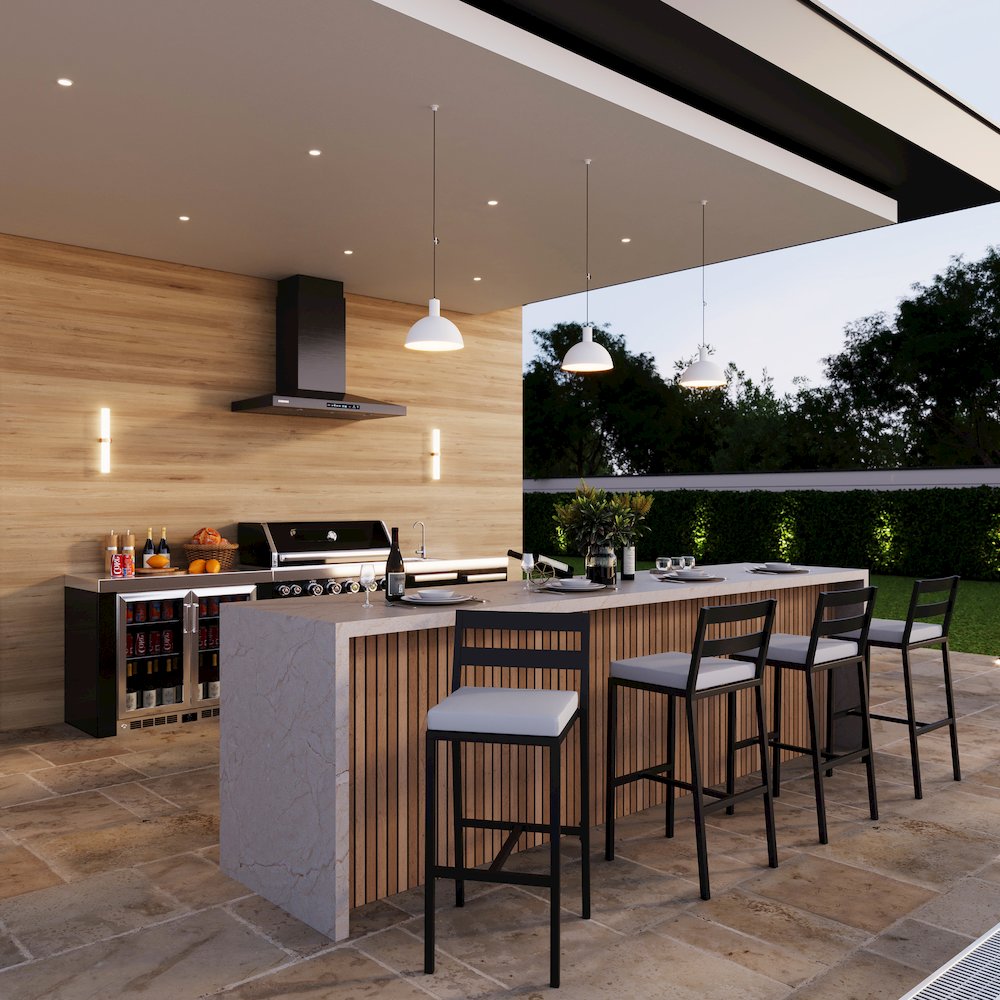 Chelsea Collection Modern Aluminum Outdoor Bar Chair. Picture 6