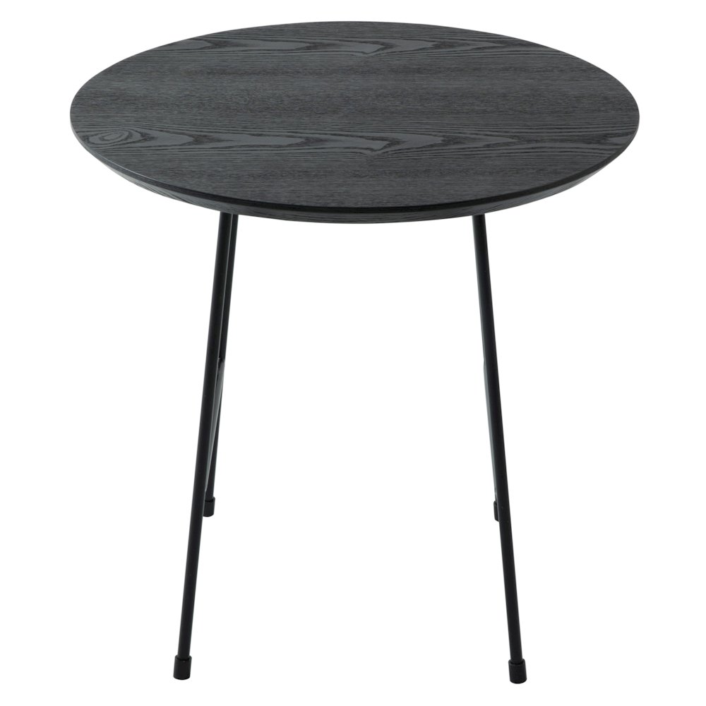 Rossmore Mid Century Modern Round Side Table With Black Steel Frame. Picture 22