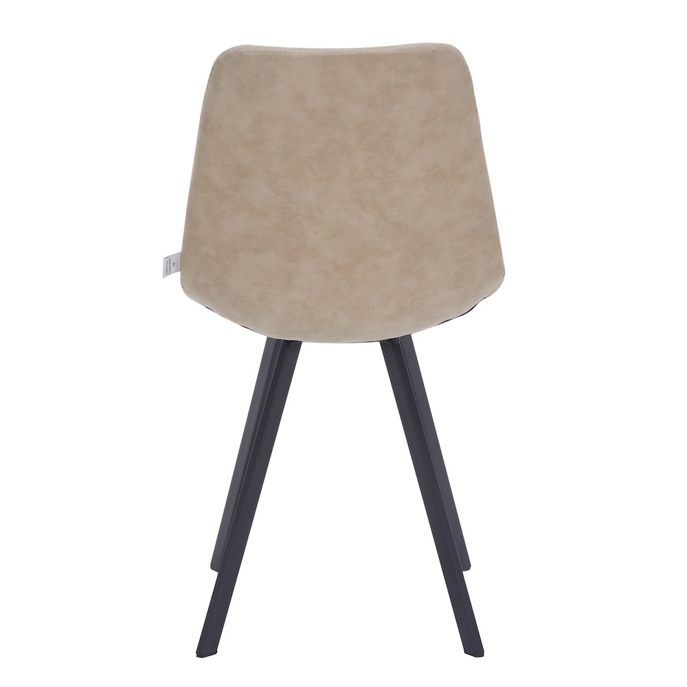 Markly Modern Leather Dining Chair With Metal Legs in Taupe Set of 4. Picture 9