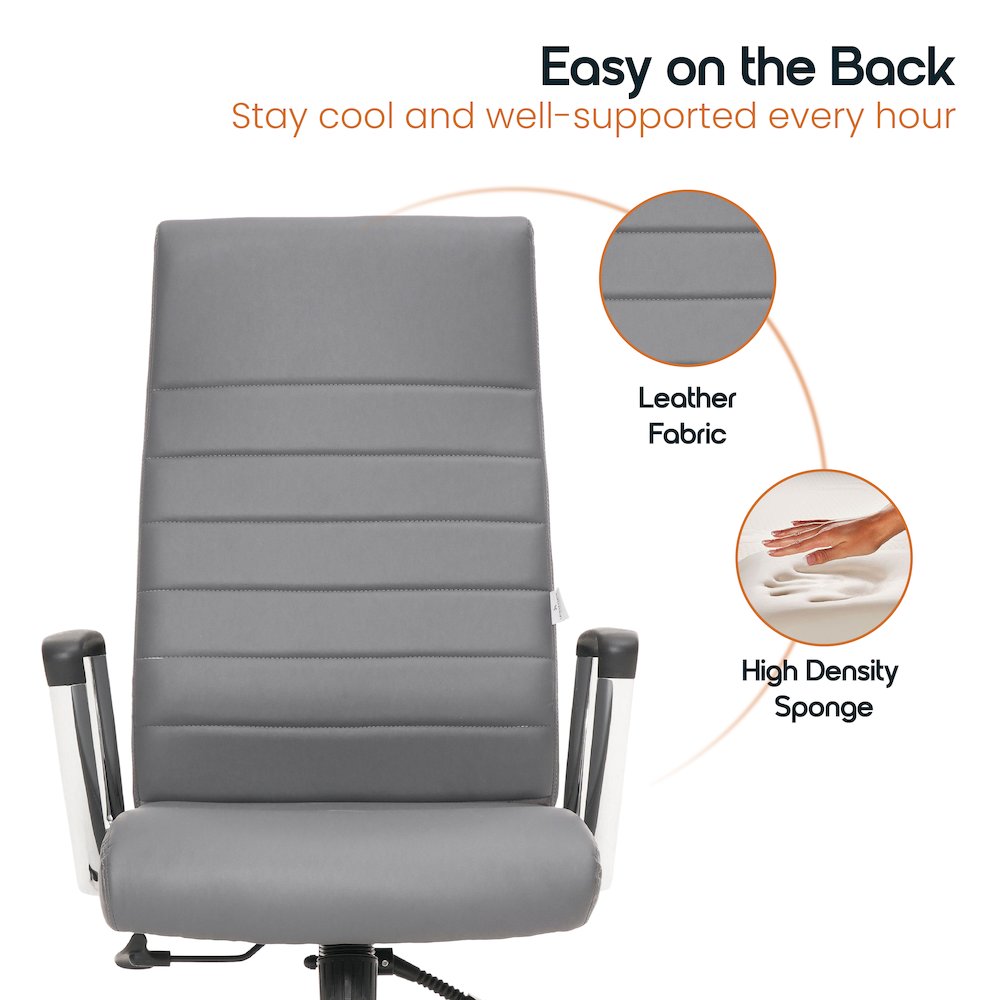 Hilton Modern High-Back Leather Office Chair. Picture 14