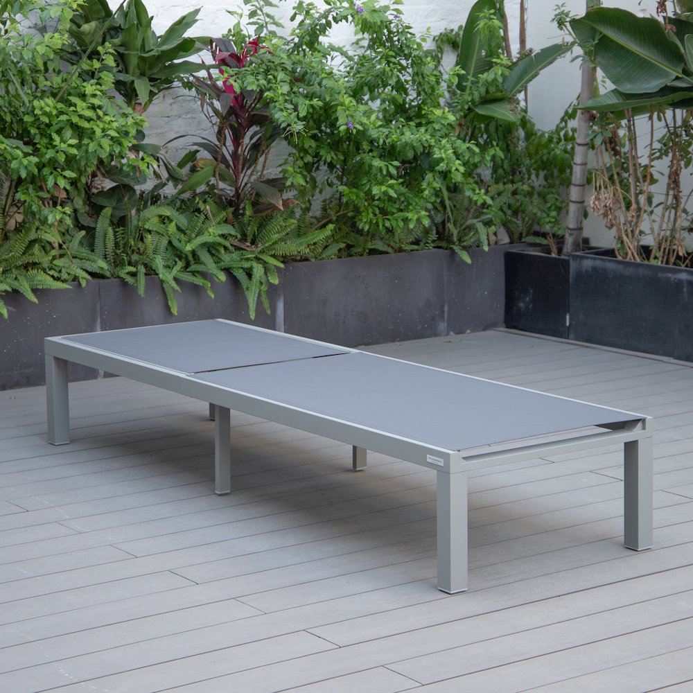 Marlin Patio Chaise Lounge Chair With Grey Aluminum Frame. Picture 3