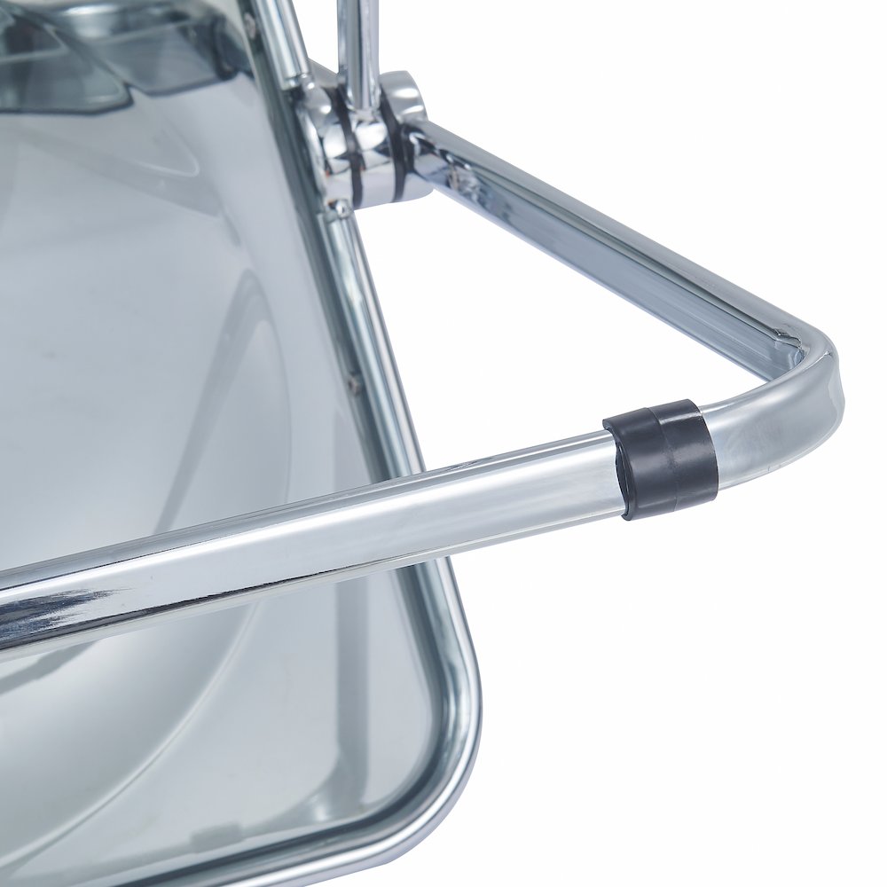 Lawrence Acrylic Folding Chair With Metal Frame, Set of 2. Picture 15