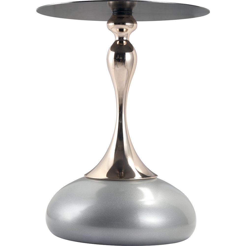 Savoy Collection Modern End Table In Silver. Picture 12