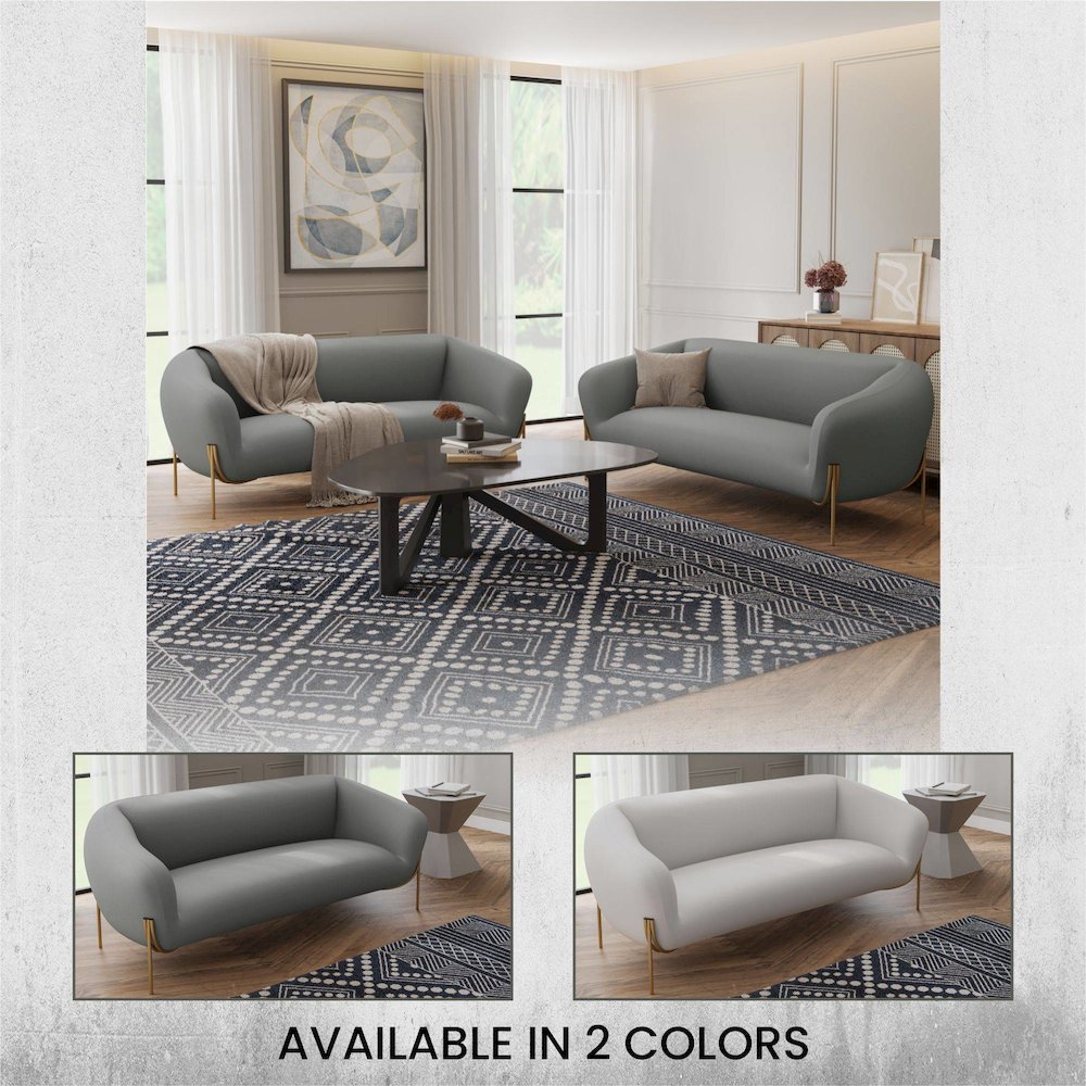Zuno Three-Seater Sofa Upholstered in Velvet Wide Couch. Picture 5