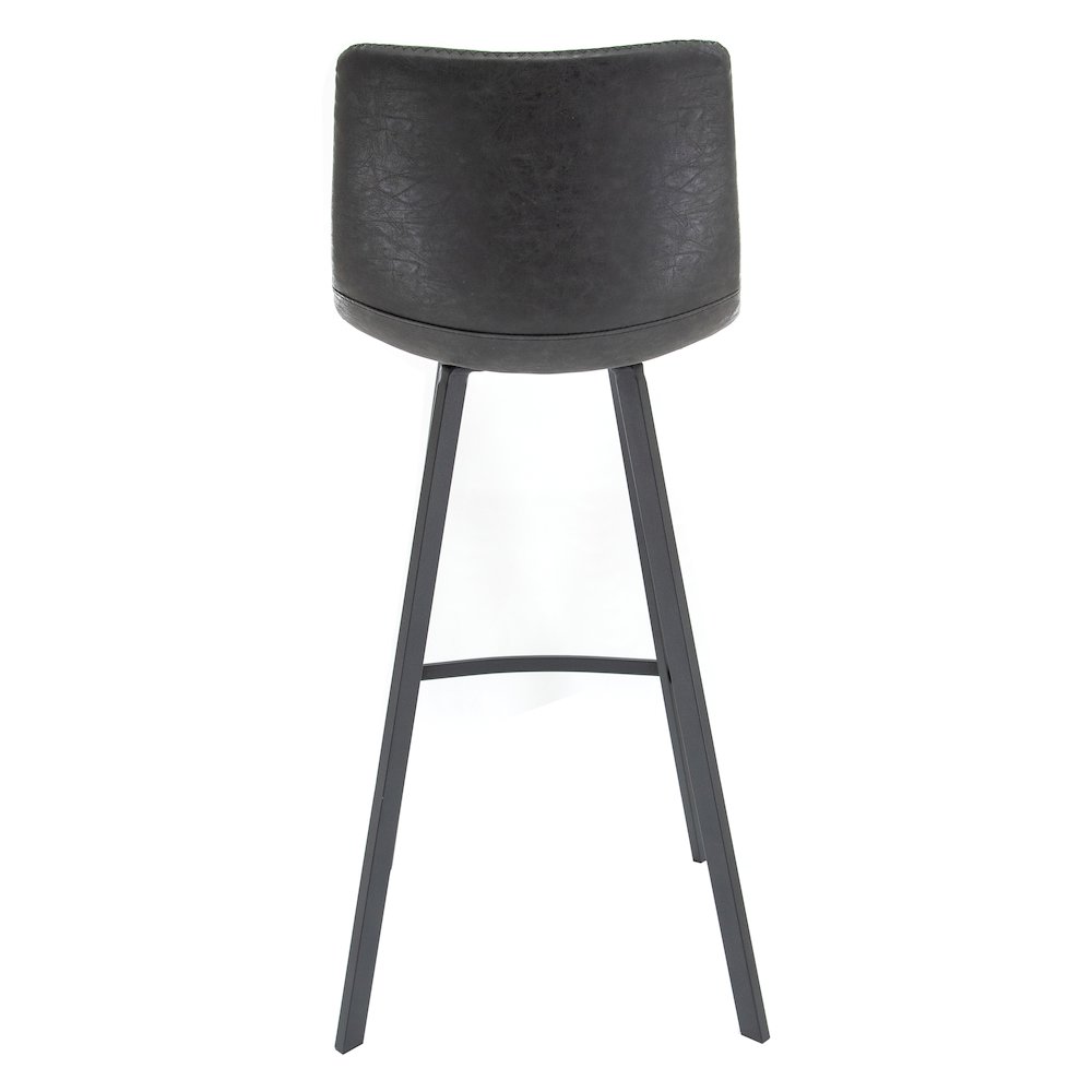 Elland Modern Upholstered Leather Bar Stool With Iron Legs & Footrest. Picture 5
