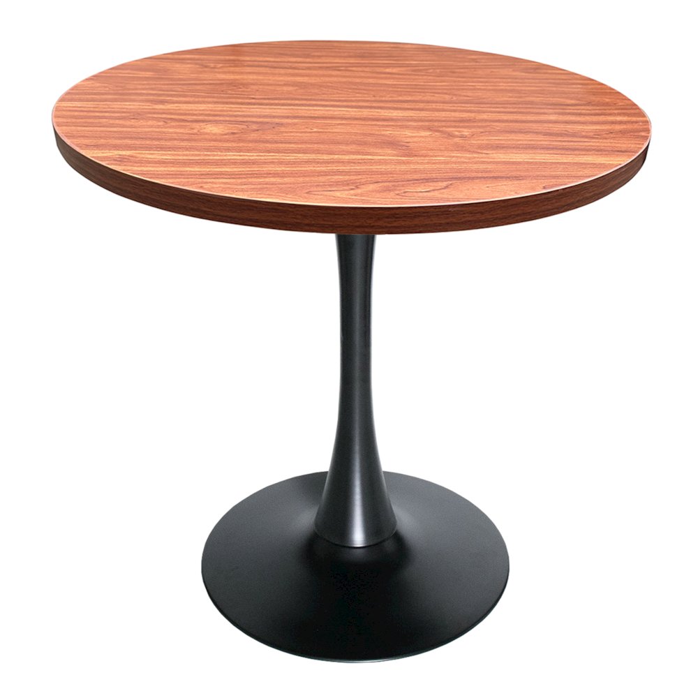 Bristol Dining table, Black Base with 36 Round Cognac Brown MDF top. Picture 1