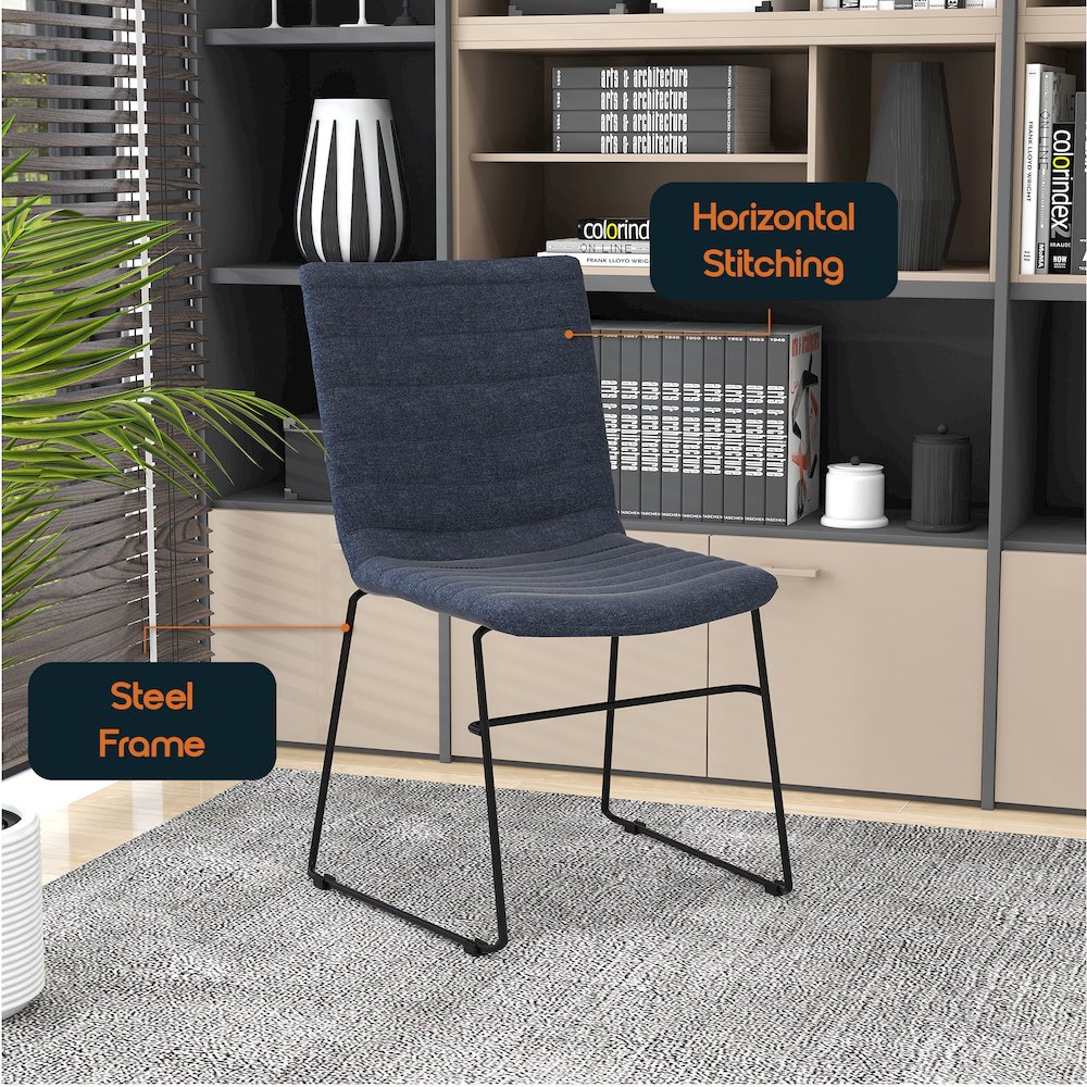 Zylar Series Office Guest Chair in Dark Blue Fabric. Picture 23