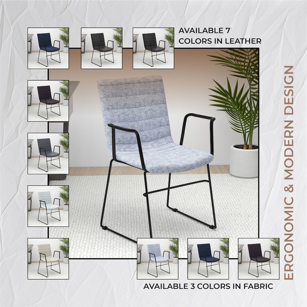 Zylar Series Office Guest Arm Chair in Grey Fabric. Picture 12