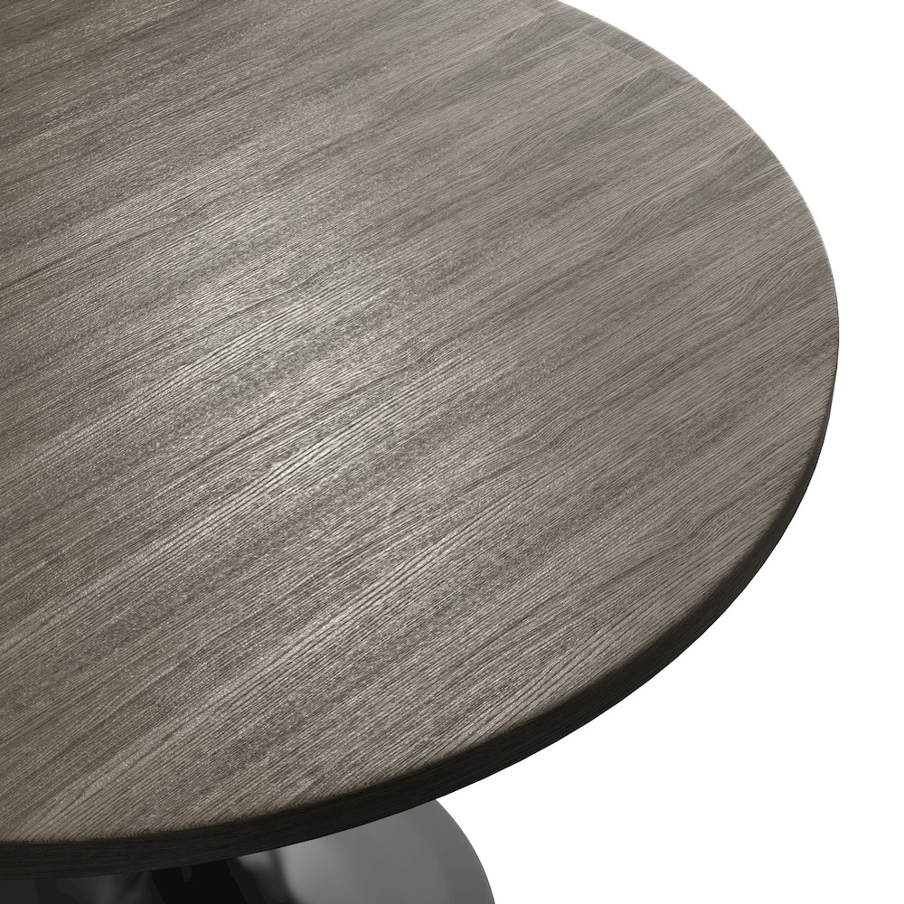 Verve Collection 36 Round Dining Table, Black Base with Dark Maple MDF Top. Picture 10