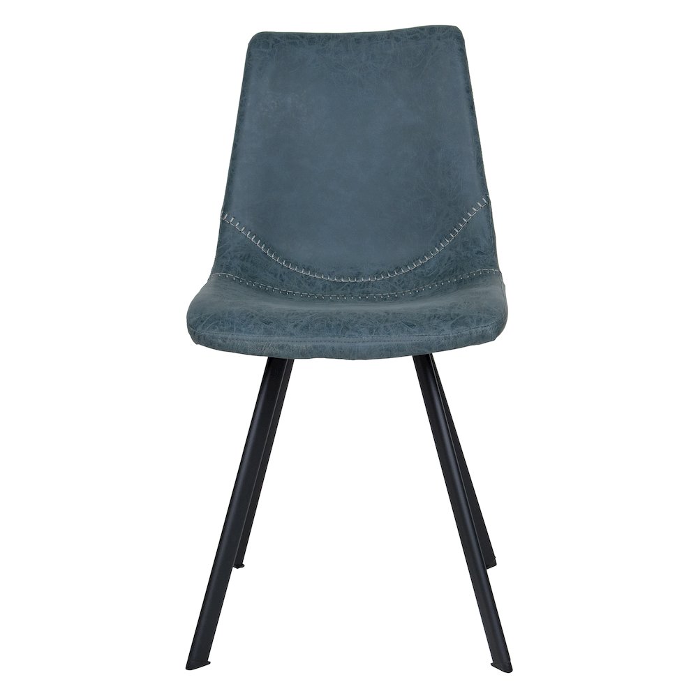 Markley Modern Leather Dining Chair With Metal Legs Set of 2. Picture 7