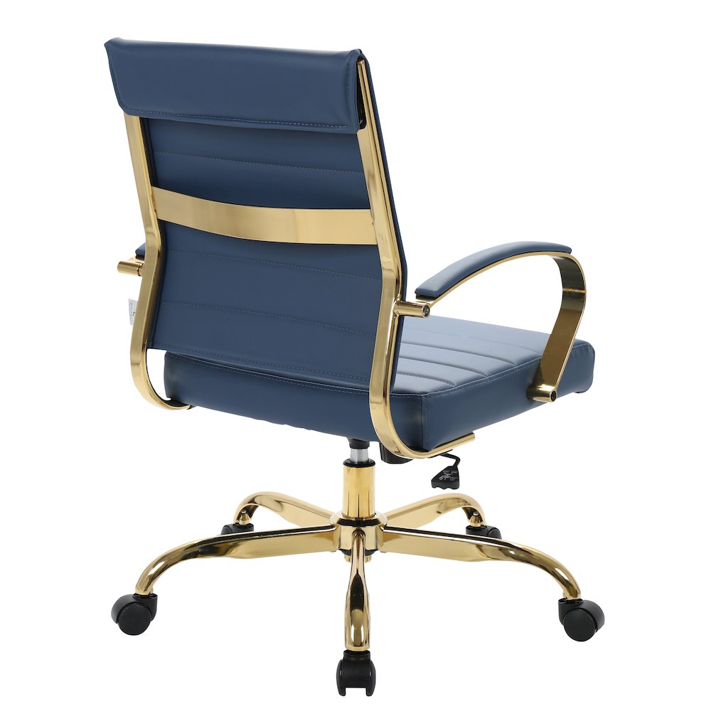 Benmar Home Leather Office Chair With Gold Frame. Picture 13